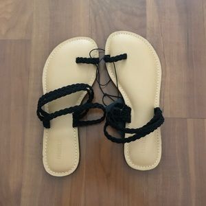Black braided sandal